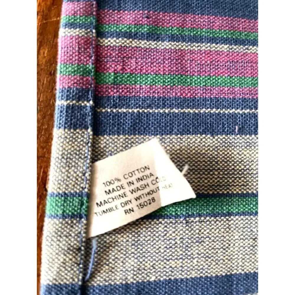 Blue Pink Green Tartain Plaid 100% Cotton Tablecloth Farmhouse English Cottage